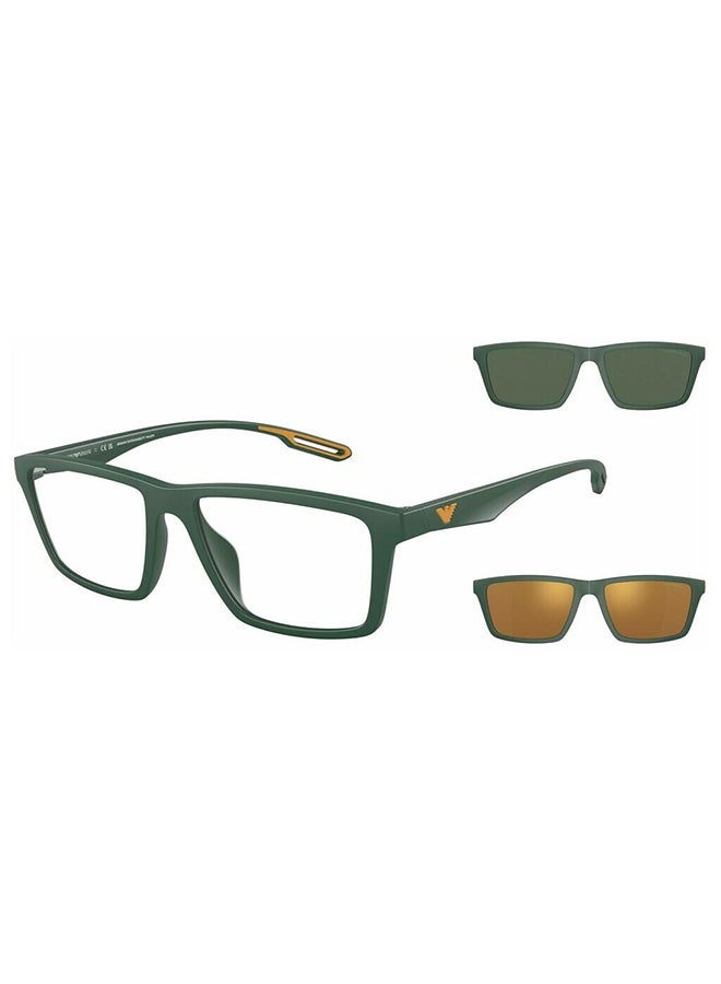 unisex Full-Rimmed Rectangular Frame Clip On Ea4189U 50581W Size 55 Matte Green Demo Lens