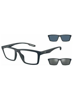 unisex Full-Rimmed Rectangular Frame Clip On Ea4189U 50881W Size 55 Matte Blue Demo Lens
