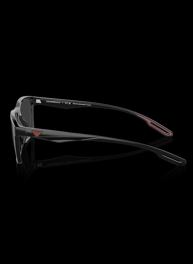 EMPORIO ARMANI unisex Full-Rimmed Rectangular Frame Clip On Ea4189U 50171W Size 55 Shiny Black Demo Lens  - Image 2
