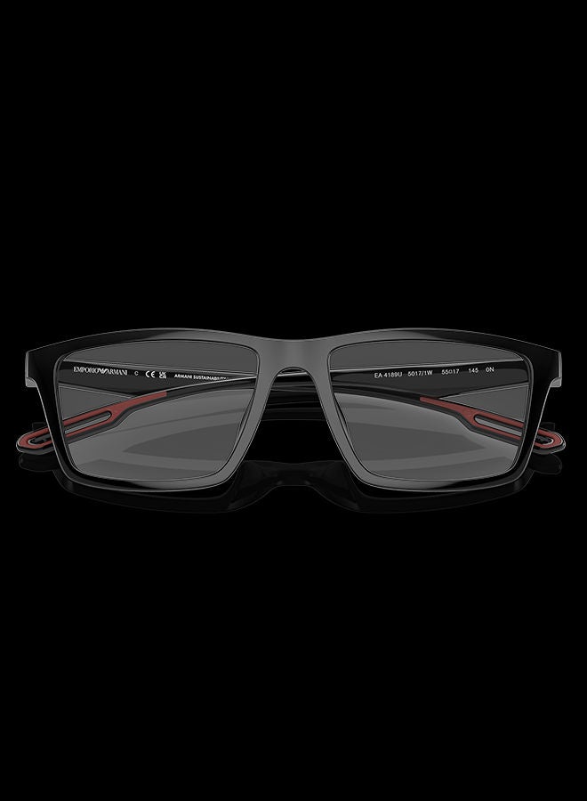 EMPORIO ARMANI unisex Full-Rimmed Rectangular Frame Clip On Ea4189U 50171W Size 55 Shiny Black Demo Lens  - Image 4
