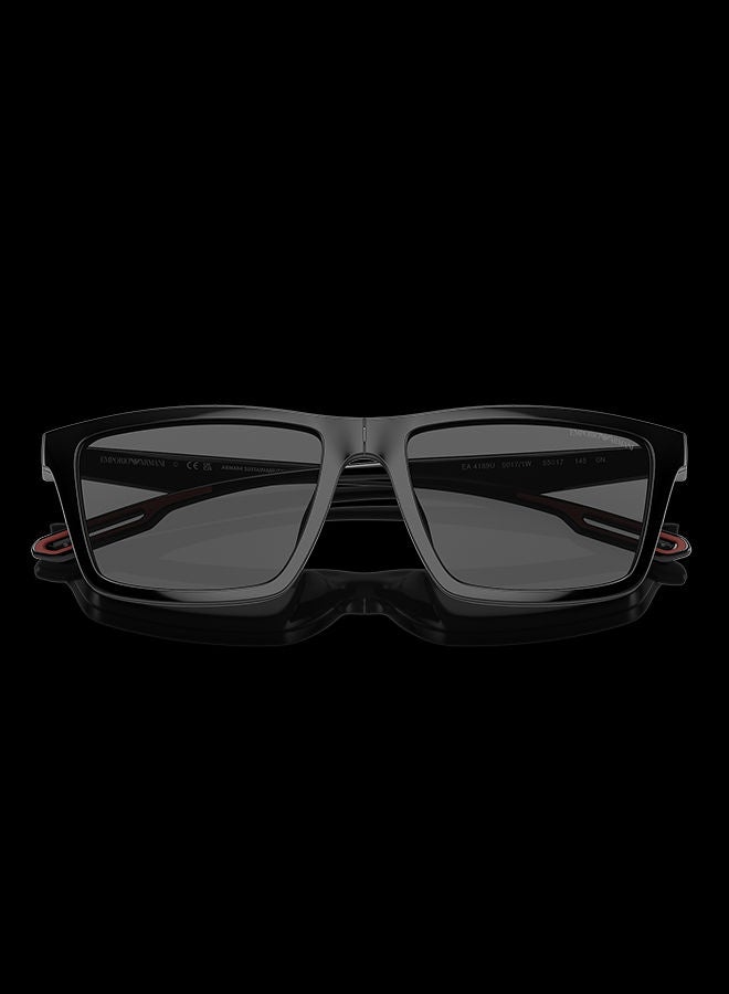 EMPORIO ARMANI unisex Full-Rimmed Rectangular Frame Clip On Ea4189U 50171W Size 55 Shiny Black Demo Lens  - Image 5