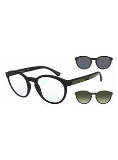Full-Rimmed Round Frame Clip On Ea4152 50421W Size 52 Matte Black Demo Lens
