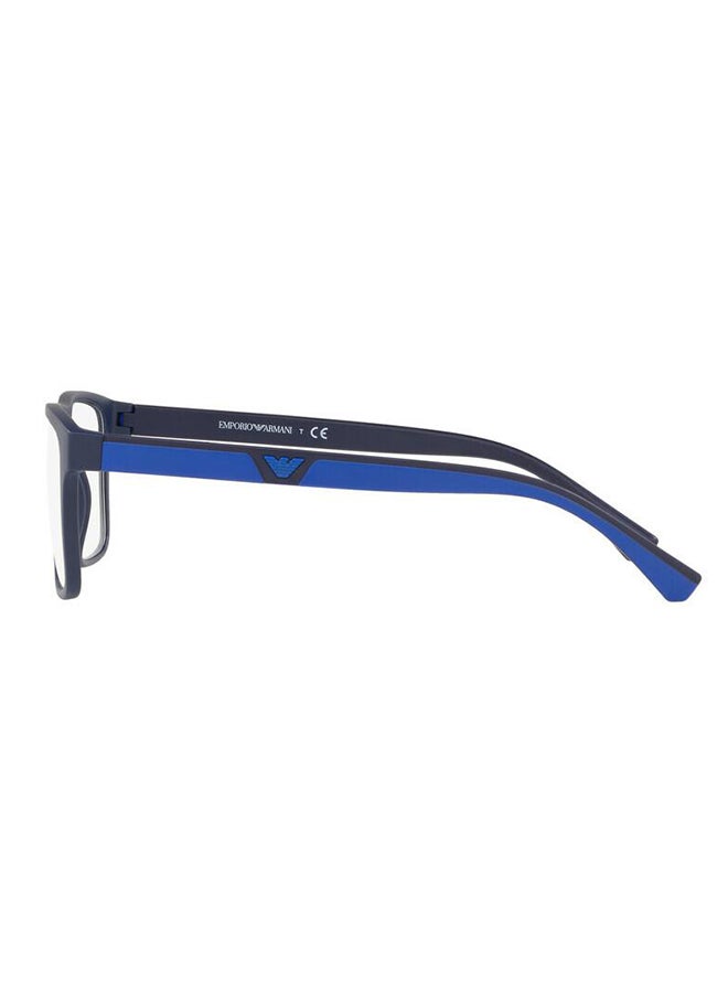 EMPORIO ARMANI unisex Full-Rimmed Rectangular Frame Clip On Ea4115 57591W Size 54 Dark Blue Demo Lens  - Image 2