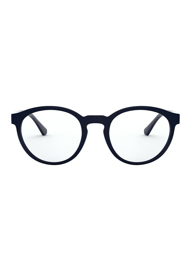 EMPORIO ARMANI unisex Full-Rimmed Round Frame Clip On Ea4152 56691W Size 52 Matte Blue Demo Lens  - Image 3