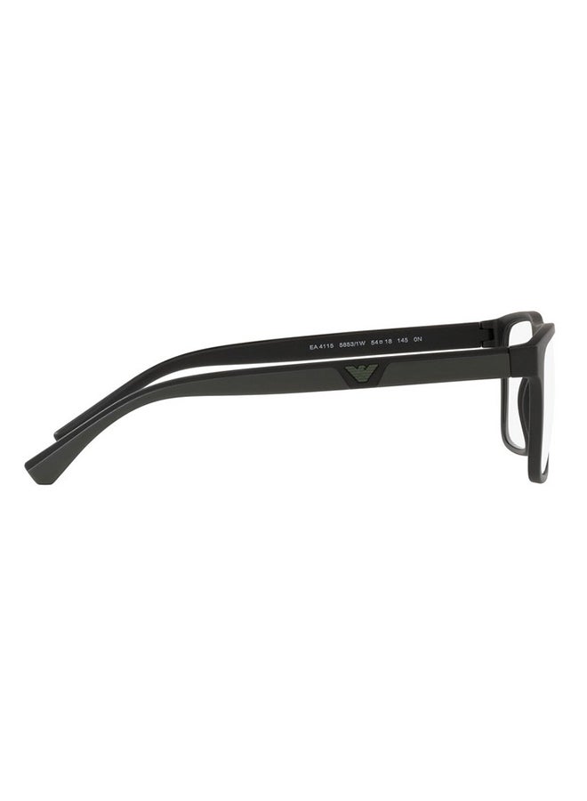 EMPORIO ARMANI - unisex Full-Rimmed Rectangular Frame Clip On Ea4115 58531W Size 54 Matt Black Demo Lens - Image 1