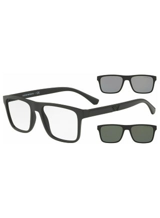 unisex Full-Rimmed Rectangular Frame Clip On Ea4115 58011W Size 52 Matte Black Demo Lens - v1677239829/N53386739A_1