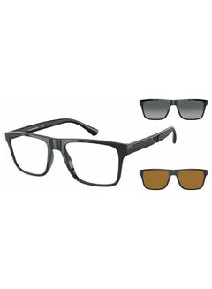EMPORIO ARMANI unisex Full-Rimmed Rectangular Frame Clip On Ea4115 50171W Size 54 Black Demo Lens  - Image 1