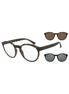 Full-Rimmed Round Frame Clip On Ea4152 58021W Size 52 Matte Havana Demo Lens