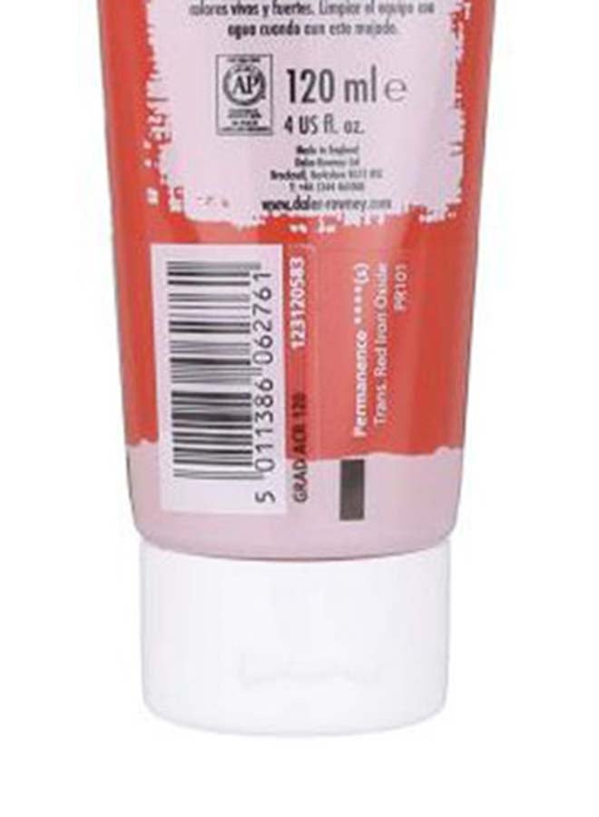 Daler Rowney - Acrylic Color Tube, Primary - 120 Ml Red - Image 1