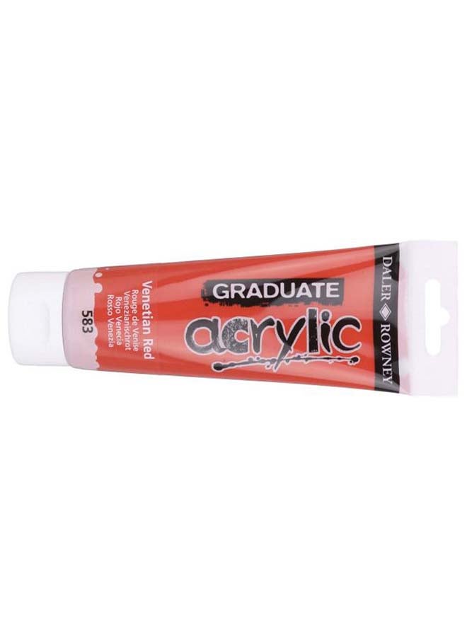 Daler Rowney - Acrylic Color Tube, Primary - 120 Ml Red - Image 1