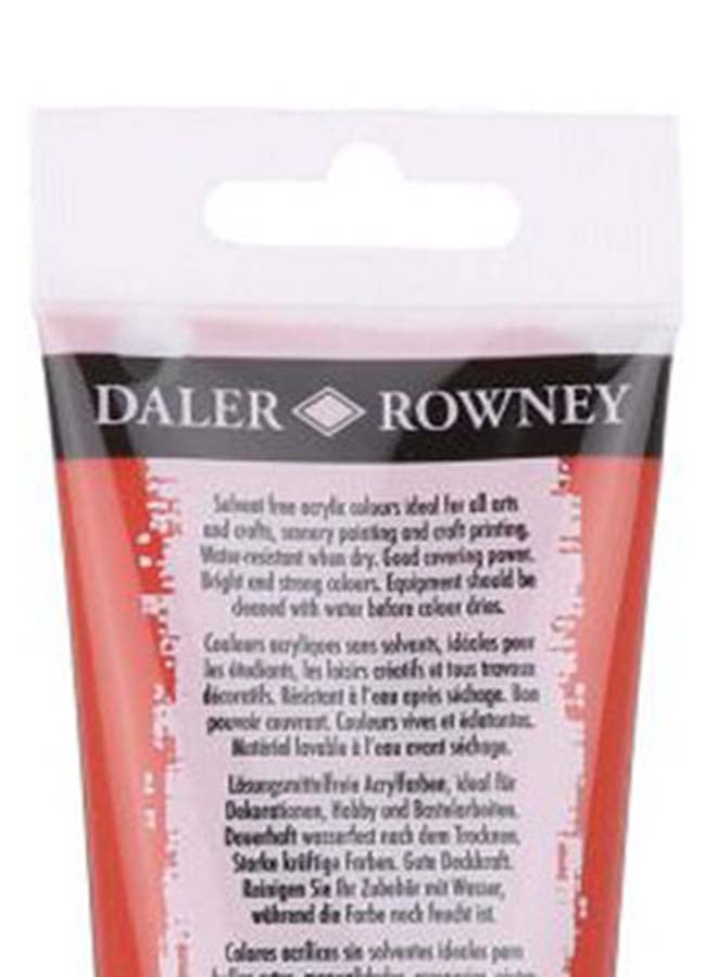 Daler Rowney - Acrylic Color Tube, Primary - 120 Ml Red - Image 1