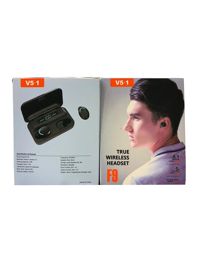 True Wireless Headset F9 Black - Image 1