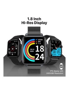 PROMATE Smart Watch, Bluetooth 5.1 Health and Fitness Tracker with 1.8” IPS Display, 15-20 Day Battery Life, 100 Watch Faces, 37 Sports Modes and IP68 Water Resistance for iPhone 14, Galaxy S22, ProWatch-B18 Black  - Image 4