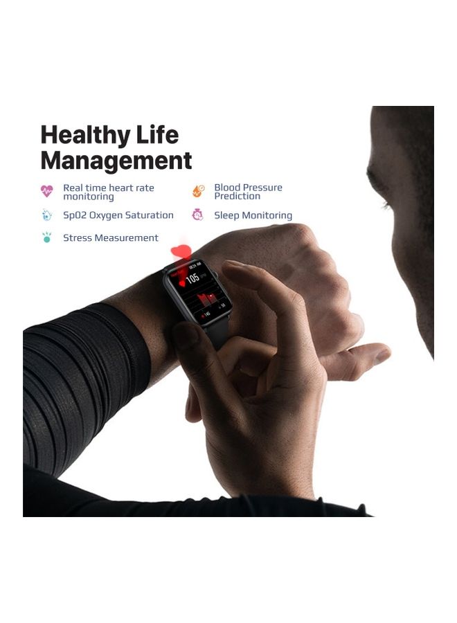 PROMATE - Smart Watch, Bluetooth 5.1 Health and Fitness Tracker with 1.8” IPS Display, 15-20 Day Battery Life, 100 Watch Faces, 37 Sports Modes and IP68 Water Resistance for iPhone 14, Galaxy S22, ProWatch-B18 Graphite - Image 1