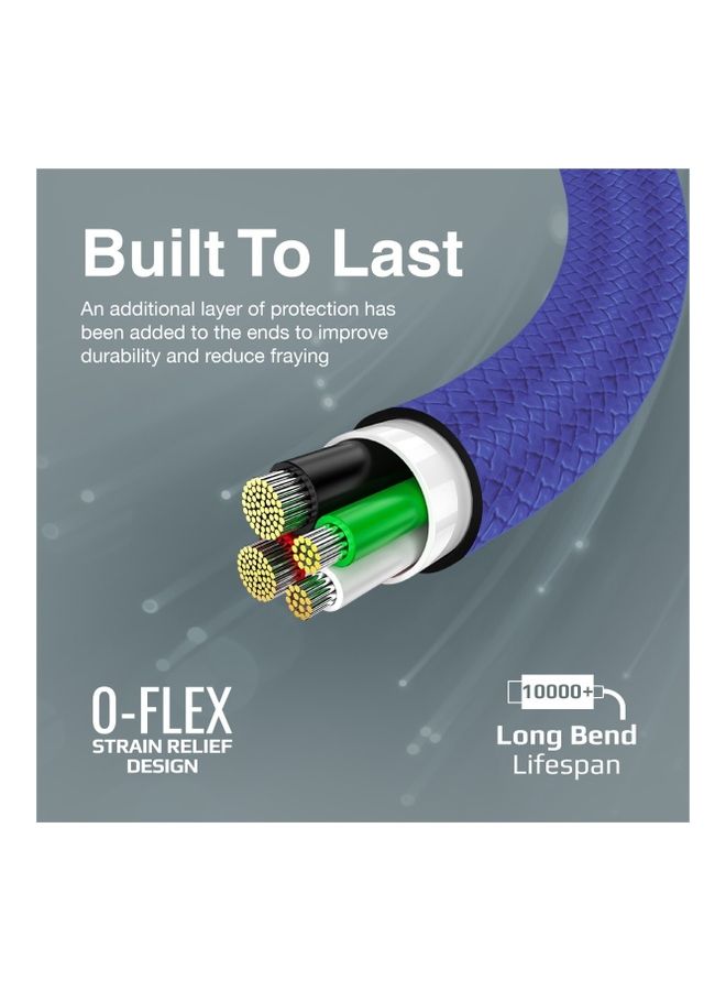PROMATE - Usb-C To Usb-C Cable Premium 60W Power Delivery Fast Charging Type-C Navy - Image 1