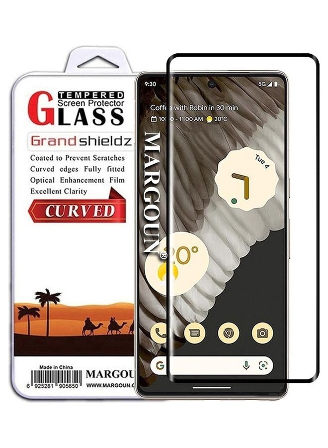 MARGOUN Google Pixel 7 Pro Screen Protector Tempered Glass 9H Anti-Scratch Shatterproof HD Edge to Edge Full Coverage Film 6.7 Inch Clear/Black - Image 1