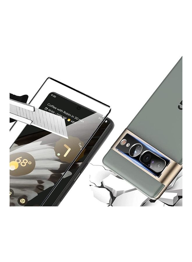 MARGOUN Google Pixel 7 Pro Screen Protector Tempered Glass 9H Anti-Scratch Shatterproof HD Edge to Edge Full Coverage Film 6.7 Inch Clear/Black - Image 5