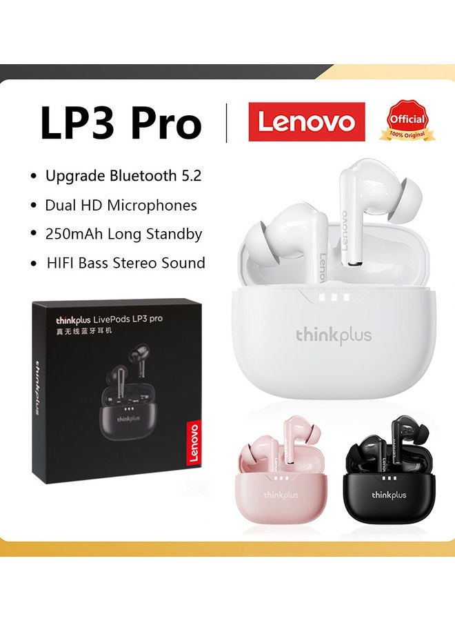 Lenovo - Thinkplus LP3 Pro TWS Earphones Wireless Bluetooth Earbuds HD Call Low Latency HIFI Sound Noise Reduction Headphones Pink - Image 1