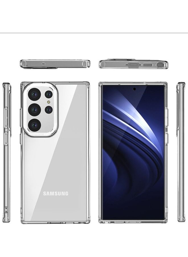 MARGOUN Samsung Galaxy S23 Ultra Clear Case Shockproof Slim Anti-Yellow Hybid Hard PC+ TPU Cover Metal Camera Lens Frame Clear/White - Image 5