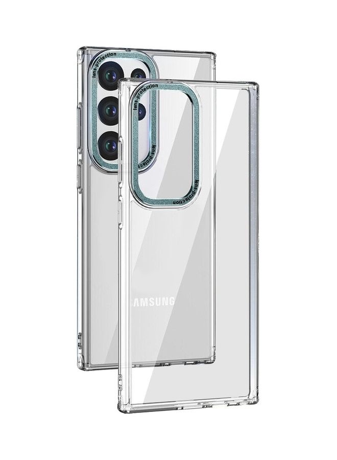 MARGOUN Samsung Galaxy S23 Ultra Clear Case Shockproof Slim Anti-Yellow Hybid Hard PC+ TPU Cover Metal Camera Lens Frame Clear/Green - Image 3