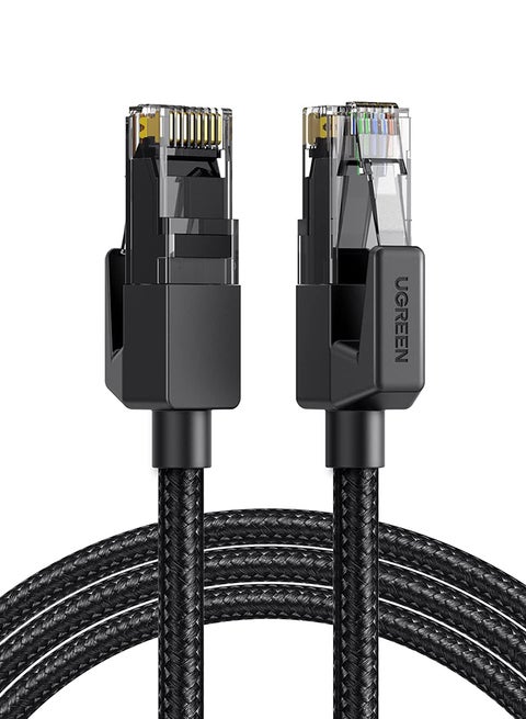Ethernet Cable Cat 6 Braided Cat6 Gigabit High Speed 1000Mbps Internet Cable RJ45 Shielded Network LAN Cord Compatible with PS5 PS4 Xbox One Smart TV Switch Router WiFi Extender Patch Panel-3 ft Black