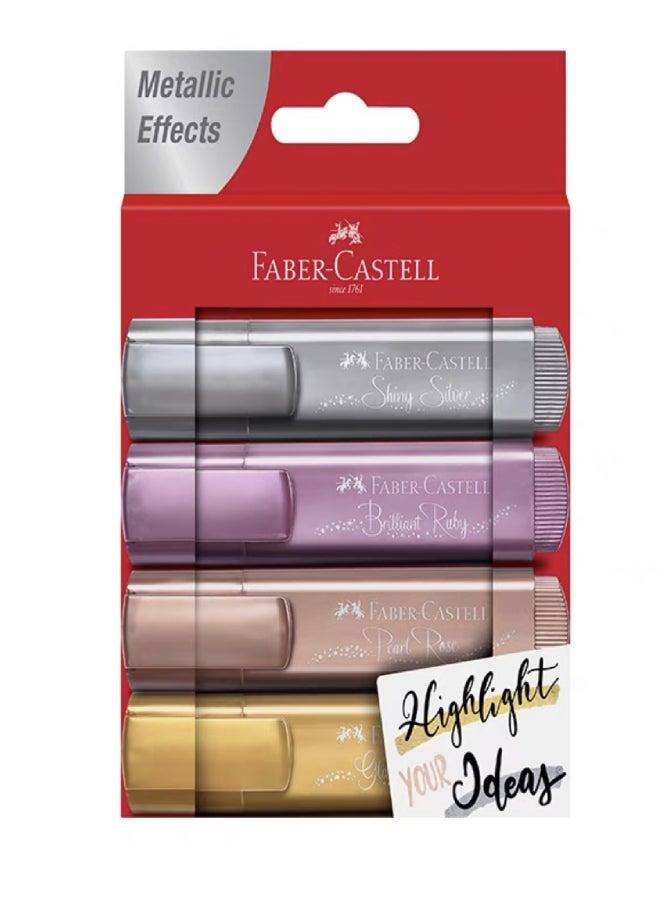 FABER-CASTELL - 4-Piece Water Based Metallic Highlighter Set Multicolour - Image 1