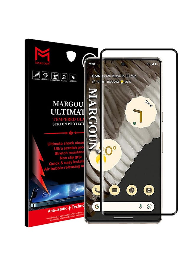 MARGOUN Google Pixel 7 Pro Screen Protector Tempered Glass 9H Anti-Scratch Shatterproof HD Edge to Edge Full Coverage Film 6.7 Inch Clear/Black  - Image 1