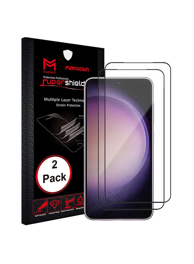 مارجون 2 قطعة من واقي الشاشة من الزجاج المقوى لهاتف سامسونج جالاكسي S23 بلس، 9H، مضاد للخدش والكسر، عالي الدقة، من الحافة إلى الحافة، تغطية كاملة، 6.6 بوصة - Image 1