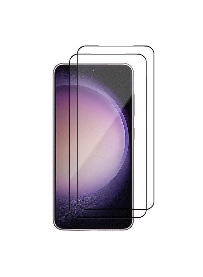 مارجون 2 قطعة من واقي الشاشة من الزجاج المقوى لهاتف سامسونج جالاكسي S23 بلس، 9H، مضاد للخدش والكسر، عالي الدقة، من الحافة إلى الحافة، تغطية كاملة، 6.6 بوصة - Image 2