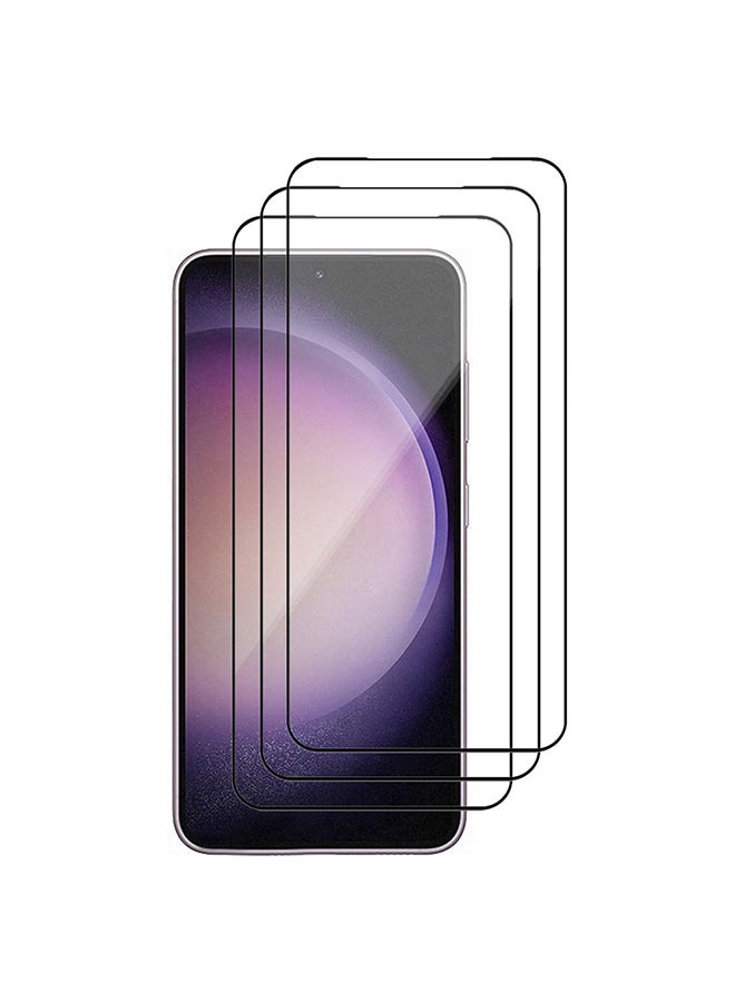 MARGOUN 3Pack for Samsung Galaxy S23 Plus Screen Protector Tempered Glass 9H Anti-Scratch Shatterproof HD Edge to Edge Full Coverage Film 6.6 inch Clear/Black - Image 2