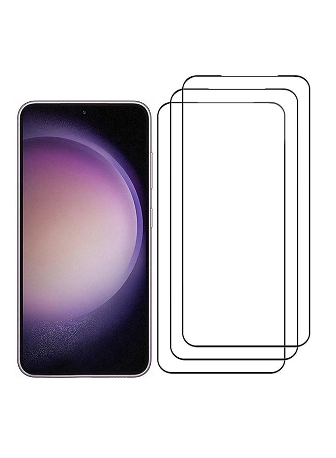 MARGOUN 3Pack for Samsung Galaxy S23 Plus Screen Protector Tempered Glass 9H Anti-Scratch Shatterproof HD Edge to Edge Full Coverage Film 6.6 inch Clear/Black - Image 5