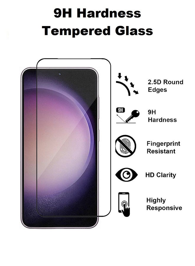MARGOUN 3Pack for Samsung Galaxy S23 Plus Screen Protector Tempered Glass 9H Anti-Scratch Shatterproof HD Edge to Edge Full Coverage Film 6.6 inch Clear/Black - Image 4