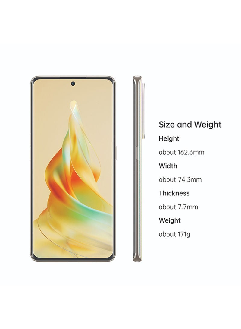 OPPO - Reno 8T Dual SIM Sunrise Gold 8GB RAM 256GB 5G with Oppo Enco Buds 2 - Middle East Version - Image 1