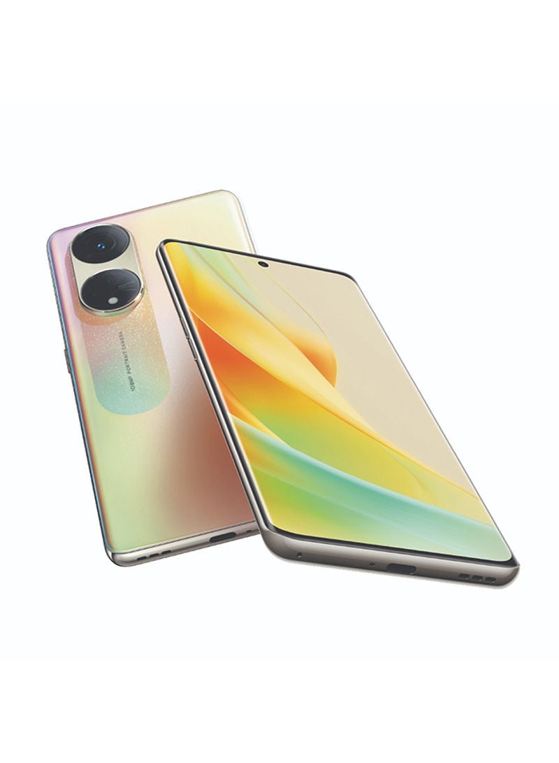 OPPO - Reno 8T Dual SIM Sunrise Gold 8GB RAM 256GB 5G with Oppo Enco Buds 2 - Middle East Version - Image 1