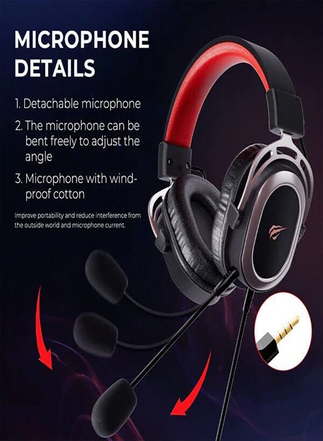 Havit H2008D Gaming Headphone With High Magnetic 50Mm Speakers, Adjustable Headband And Pluggable Mic,