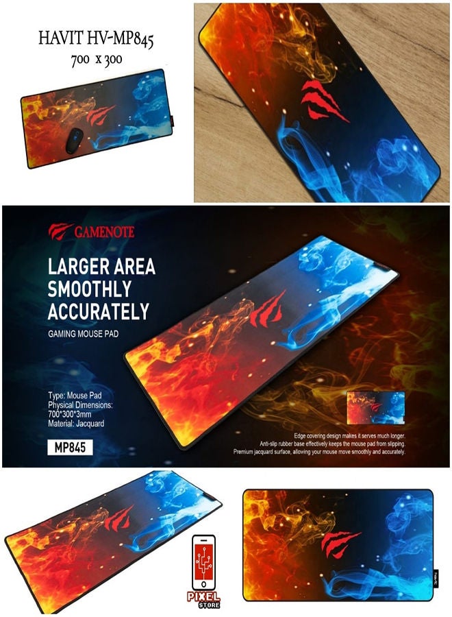 havit - Havit Mp845 Mousepad With Premium Jacquard,Edge Protection & Non-Slip Material,700 X 300 X 3 Mm, - Image 1