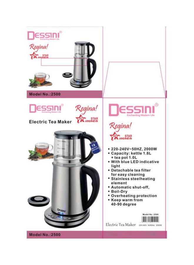 DESSINI Electric Tea Maker teamaker2500 black/silver/clear - Image 3