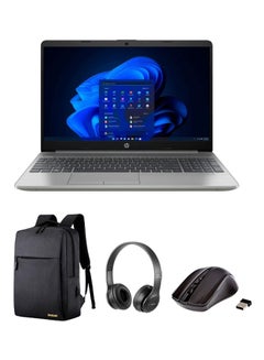 أحدث كمبيوتر محمول HP 250 G9 لعام 2023 بشاشة مقاس 15.6 بوصة ومعالج Intel Celeron N4500 وذاكرة وصول عشوائي سعة 4 جيجابايت ومحرك أقراص SSD سعة 128 جيجابايت ورسومات Intel UHD/نظام التشغيل Windows 11 مع حقيبة كمبيوتر محمول + سماعة رأس وماوس لاسلكيين