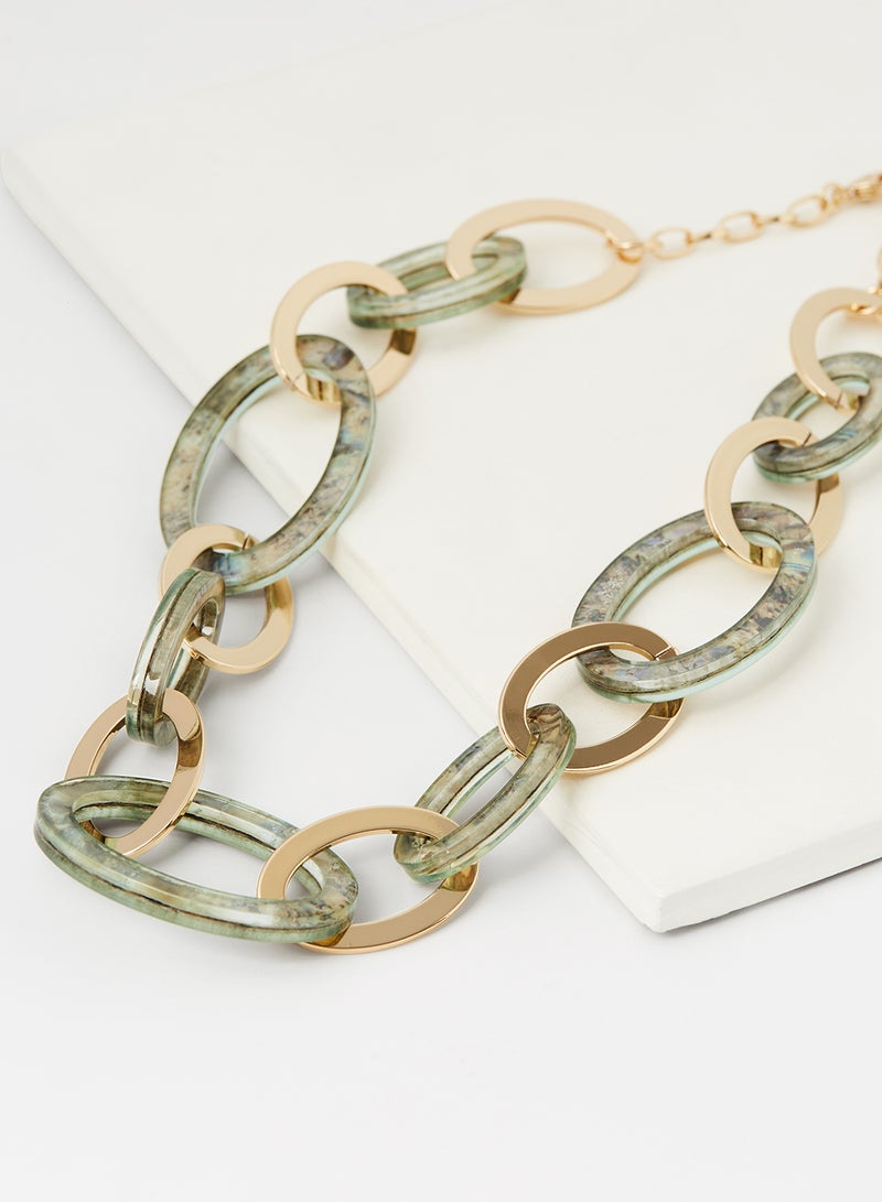 ANNE KLEIN - Faux Gold Twist Collar Necklace - Image 1