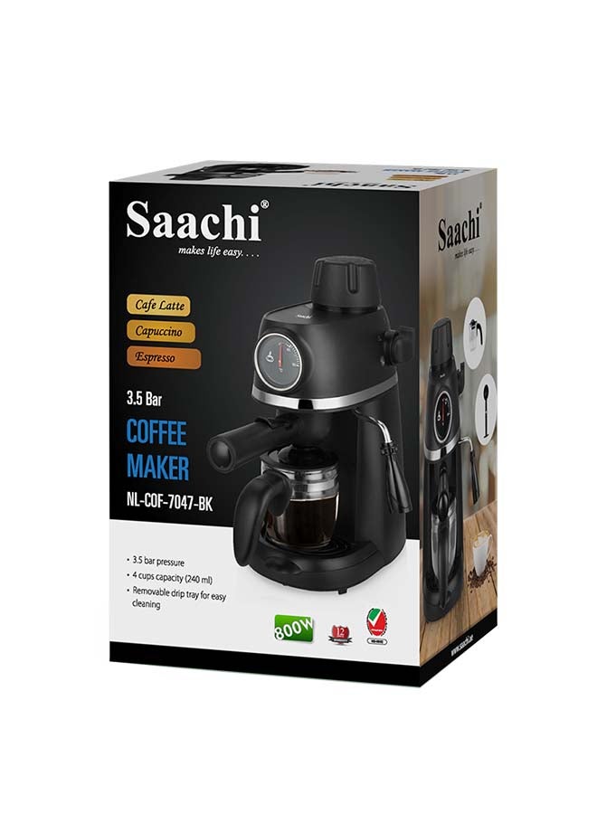 ساتشي ماكينة صنع القهوة بضغط 3.5 بار 240 ml 800 W NL-COF-7047-BK أسود  - Image 5