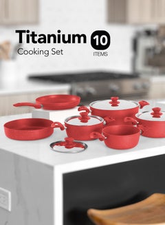 Cook Titanium set of 10 pcs Red 28cm