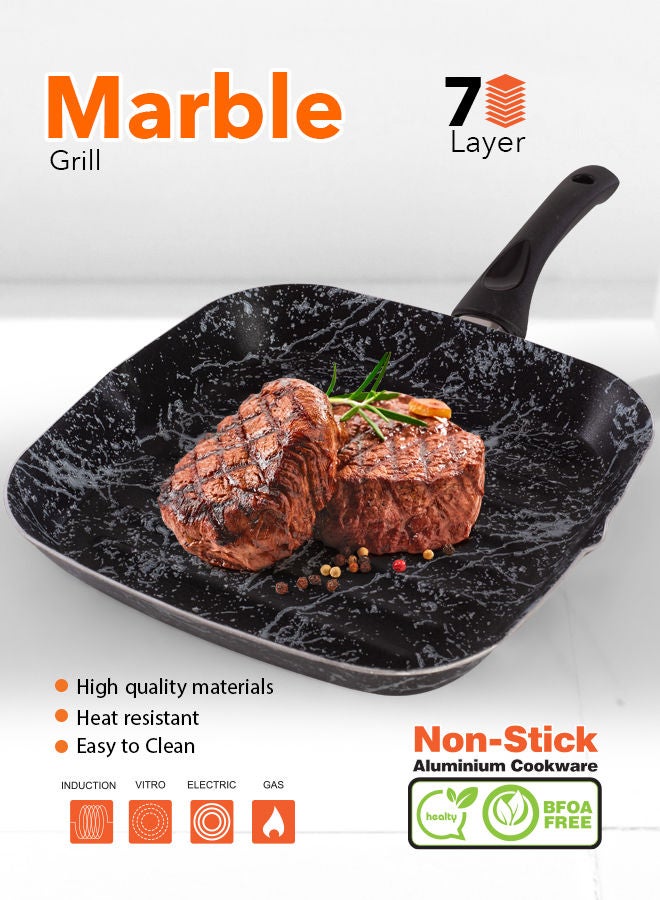 Grandi - Marble Grill Black/White 28cm - Image 1