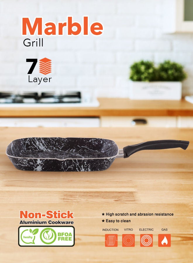 Grandi - Marble Grill Black/White 28cm - Image 1