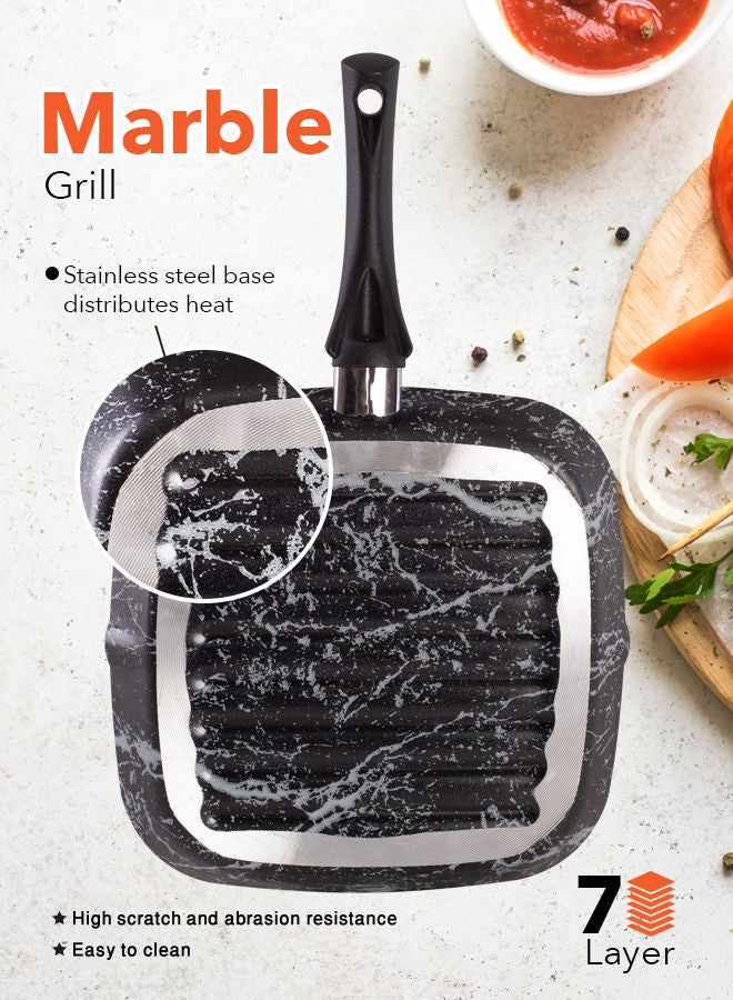 Grandi - Marble Grill Black/White 28cm - Image 1