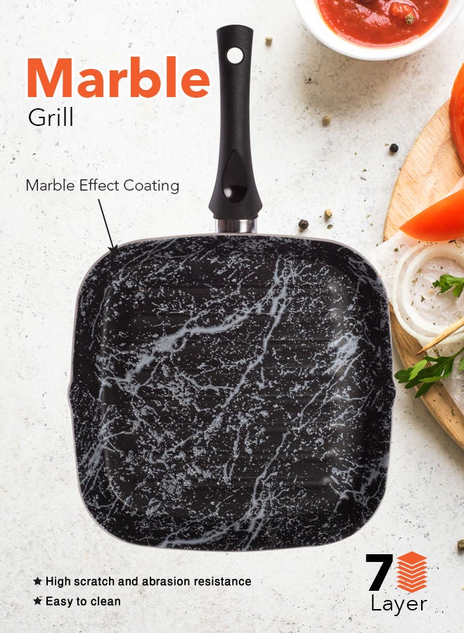 Grandi - Marble Grill Black/White 28cm - Image 1
