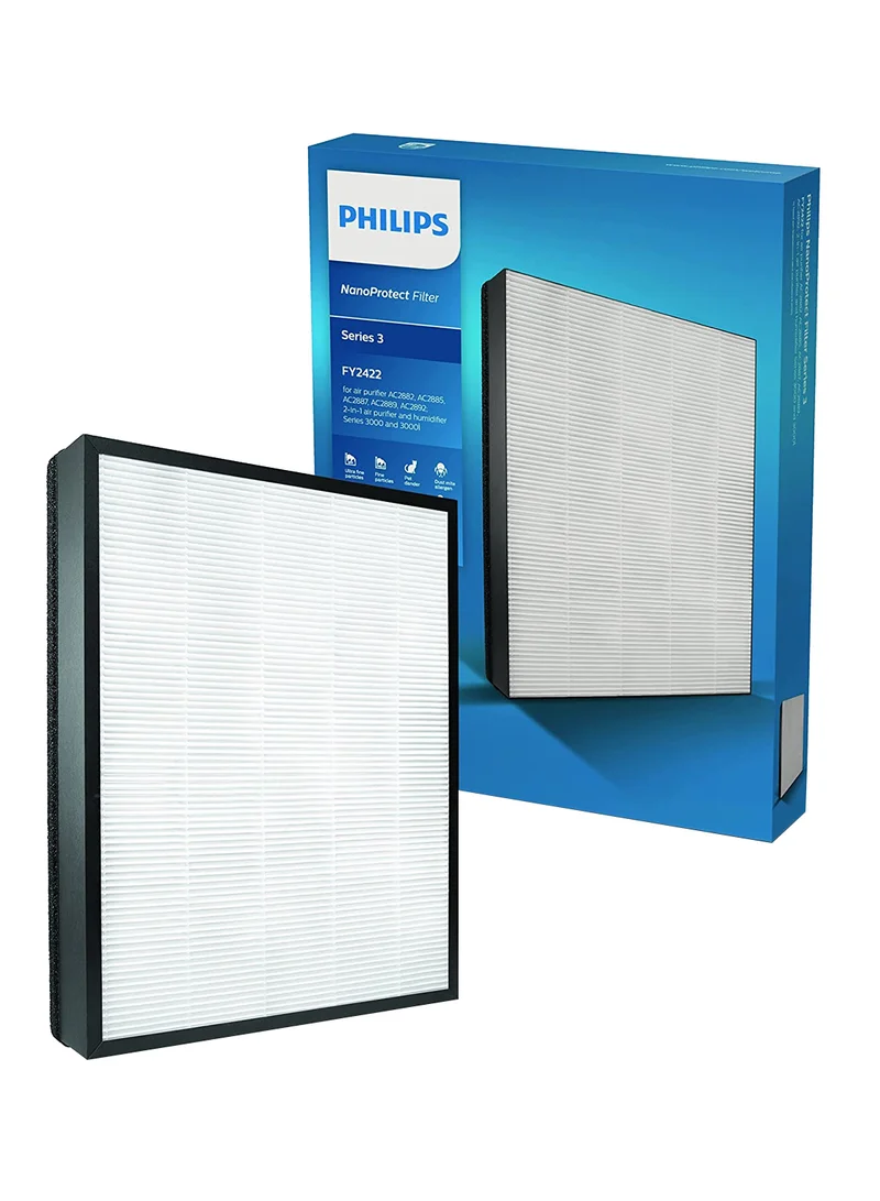 Philips Genuine Air Purifier Filter Replacement FY2422/30 - Nano Protect HEPA, Up to 24 Months Lifetime, For AC2887/AC2889/AC3829 FY2422/30 White/Grey/Black
