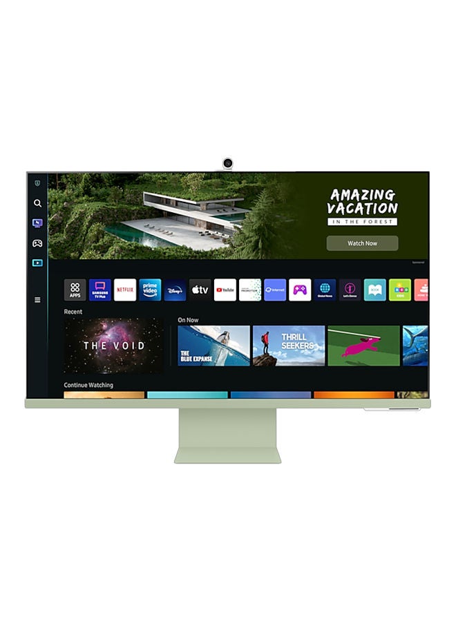 Samsung - 32 inch M8 4K UHD Flat Monitor, With Smart TV Experience and Camera, Max 60Hz Refresh Rate, 4ms Gtg Response Time, 16:9 Aspect Ratio, HDR10, IoT Hub, USB-C, Micro HDMI, LS32BM80GUMXU Spring Green - Image 1