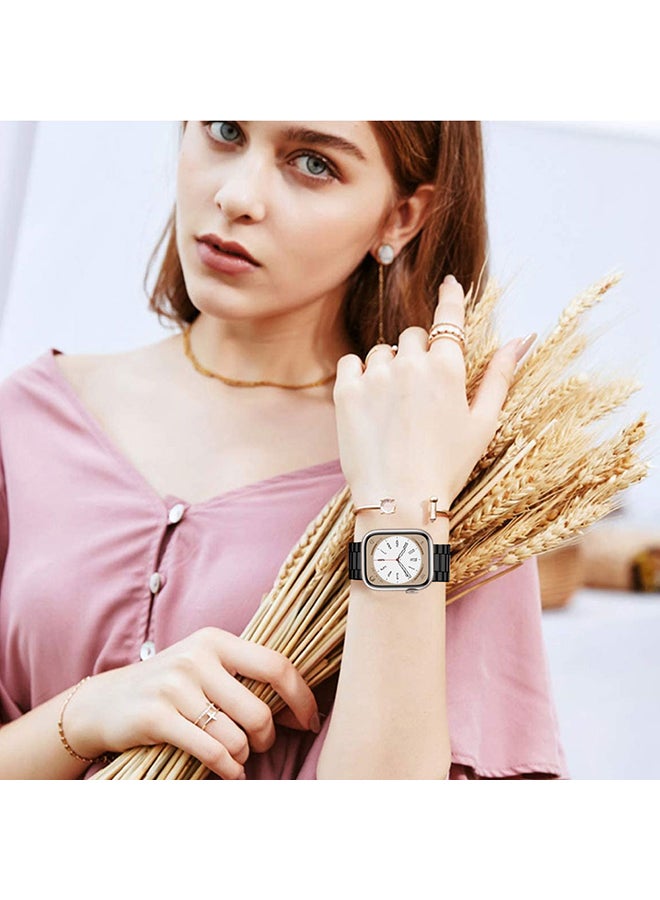 مارجون سوار من الفولاذ المقاوم للصدأ لساعة Apple Watch مقاس 41 مم و40 مم و38 مم متوافق مع حزام iWatch Series 8/7/6/5/4/3/2/1/SE/SE2 - Image 5