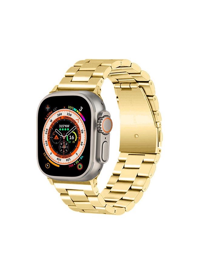 MARGOUN - Stainless Steel Band for Apple Watch Band 49mm 45mm 44mm 42mm Compatible with iWatch Strap Series Ultra/8/7/6/5/4/3/2/1/SE/SE2 Gold - Image 1