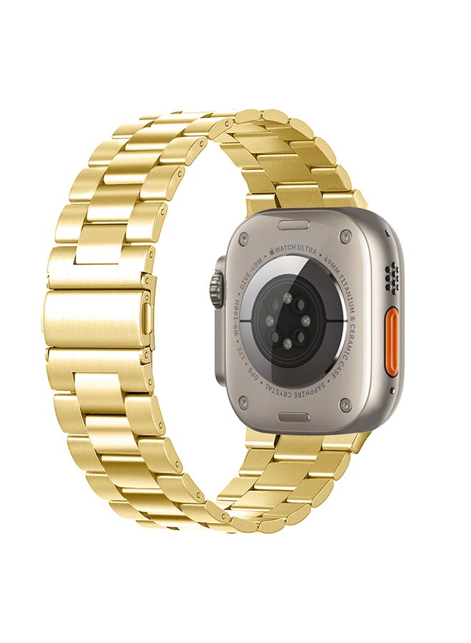MARGOUN - Stainless Steel Band for Apple Watch Band 49mm 45mm 44mm 42mm Compatible with iWatch Strap Series Ultra/8/7/6/5/4/3/2/1/SE/SE2 Gold - Image 1